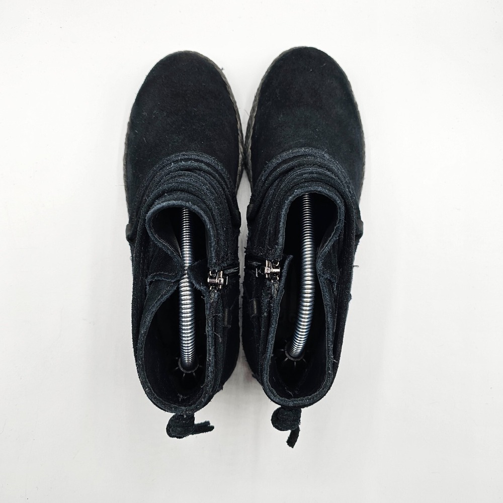UGG Rianne Boots Women 5 Black Suede Ankle Booties Zipper Wrap Boho Southwestern - Picture 9 of 15